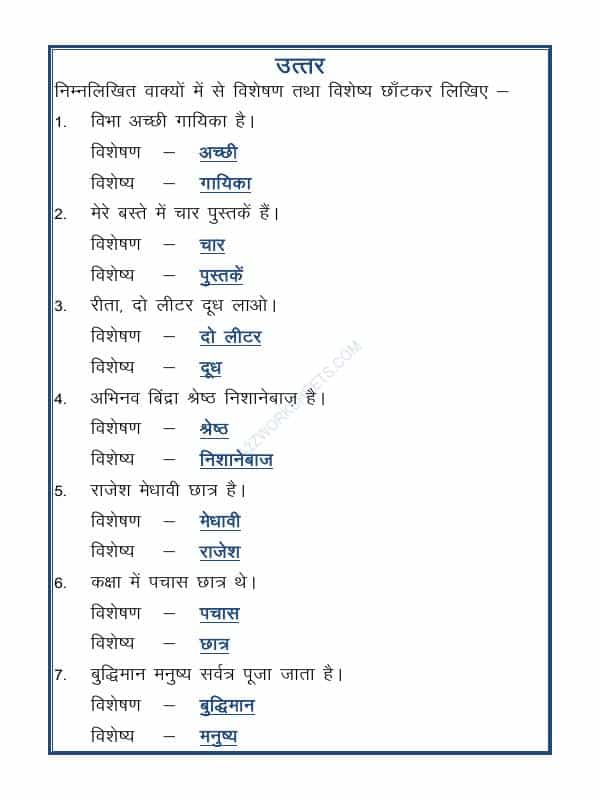 Hindi Vyakaran - Hindi Grammar - Visheshan And Visheshya-01