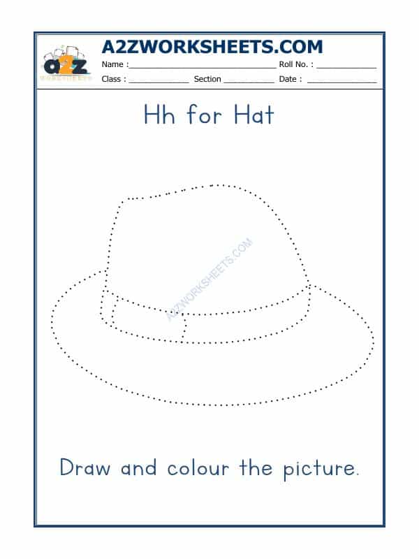 H For Hat Coloring Sheet