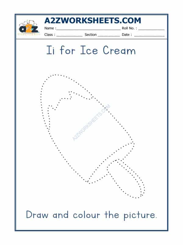 I For Ice Cream Coloring Sheet