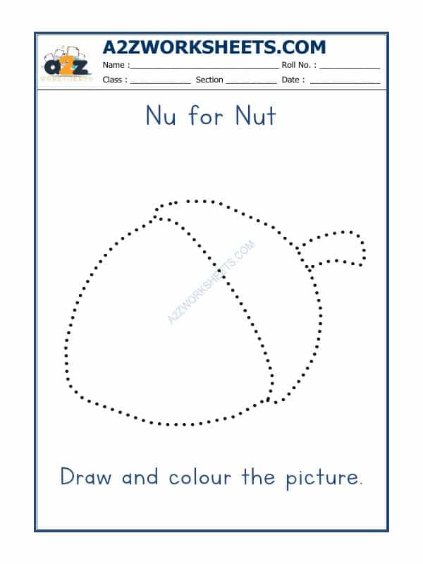 N For Nut Colouring Sheets