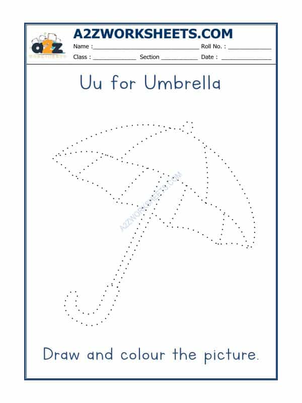 U For Umbrella Colouring Sheet