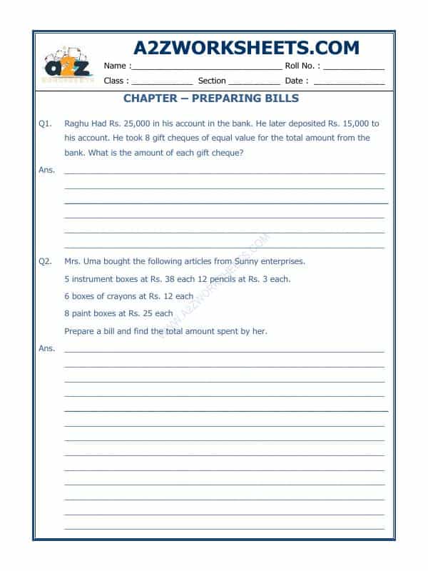 Preparing Bills - 02