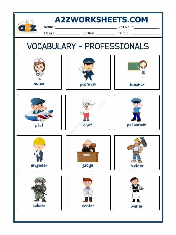 Vocabulary Worksheets-Professionals