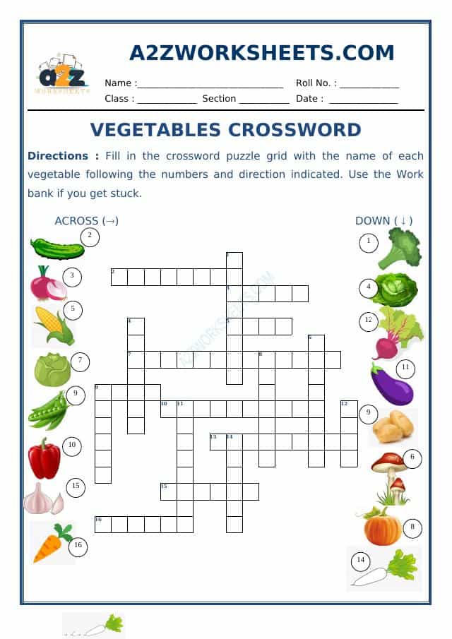 Cross Words-Vegetables