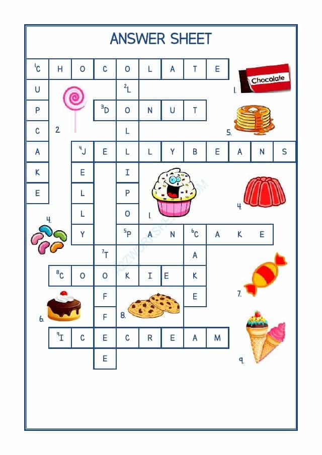 Crossword -Food Name