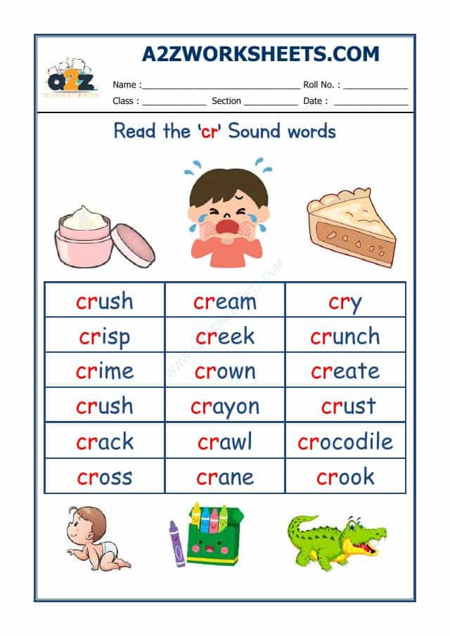 English Phonics Sounds - 'Cr' Sound Words