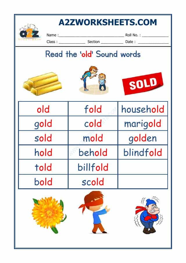 English Phonics Sounds - 'Old' Sound Words