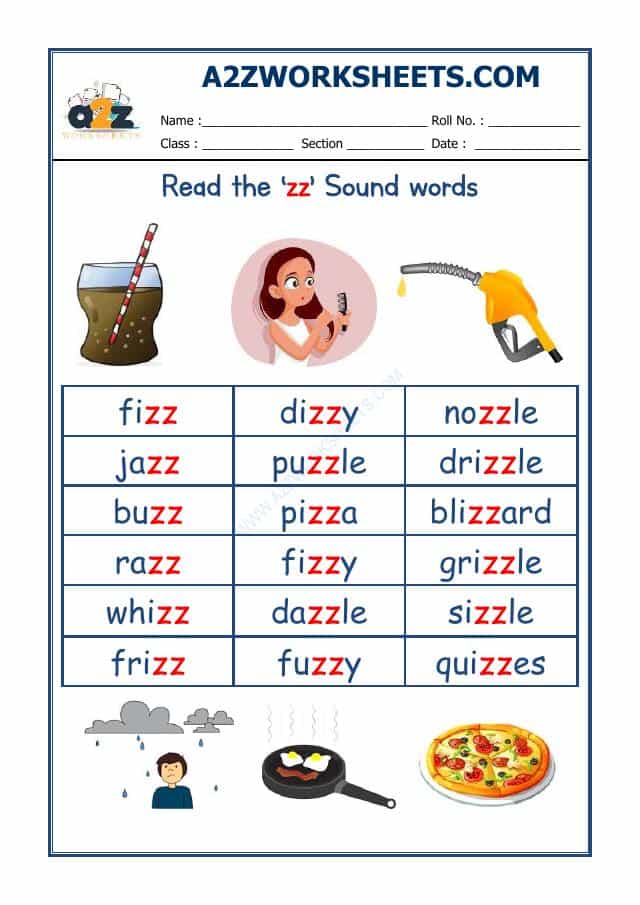 English Phonics Sounds - 'Zz' Sound Words