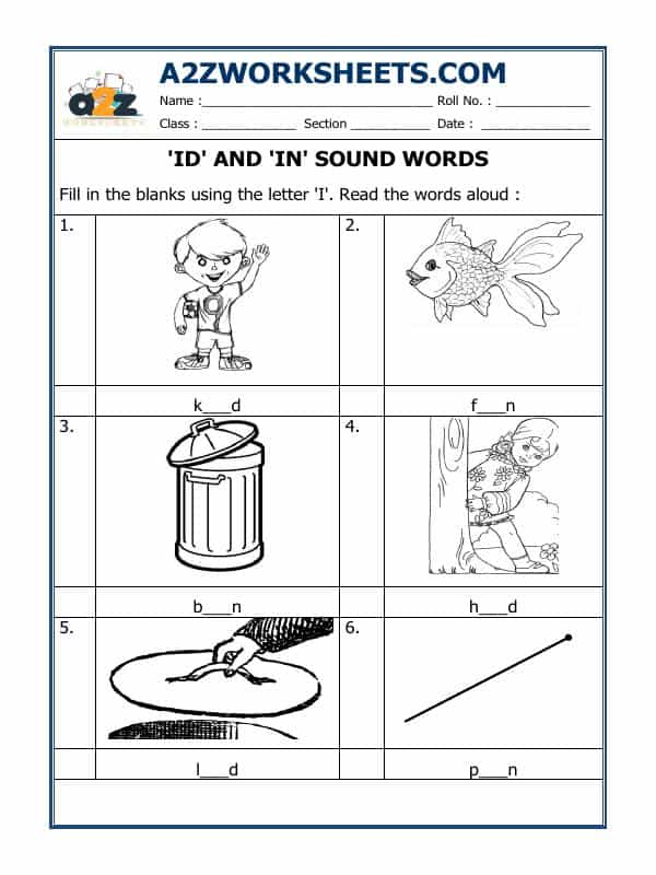 'Id And 'In' Sound Words