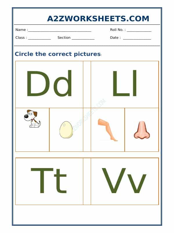Nursery - Circle The Correct Letter-03