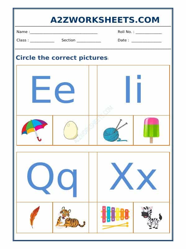 Nursery - Circle The Correct Letter-04