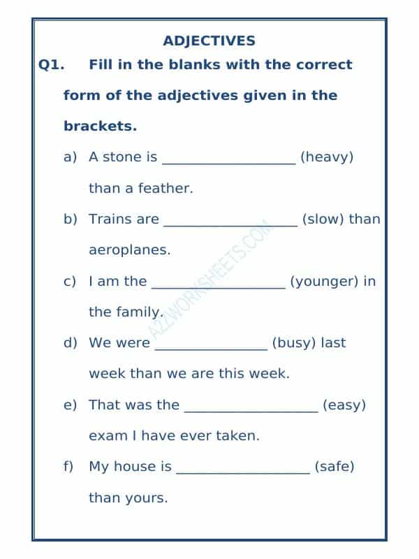 Class-Iii-English Adjectives Worksheet-12