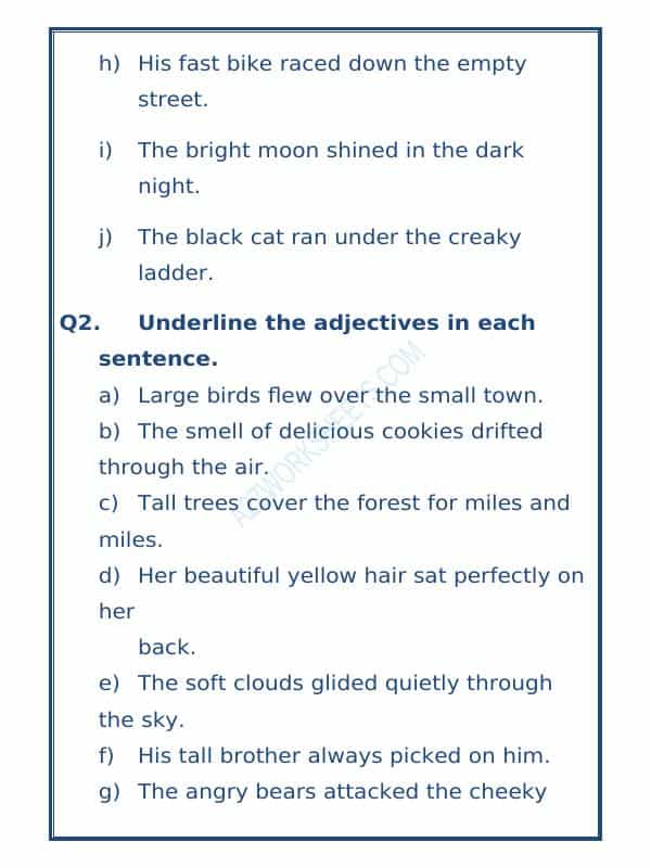 Class-Iii-English Adjectives Worksheet-13