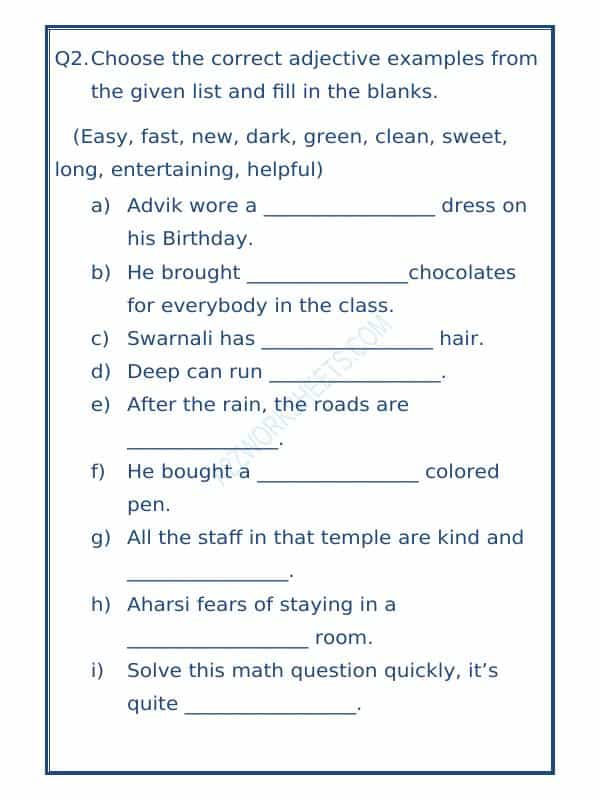 Class-Iv-English Adjectives Worksheet-10