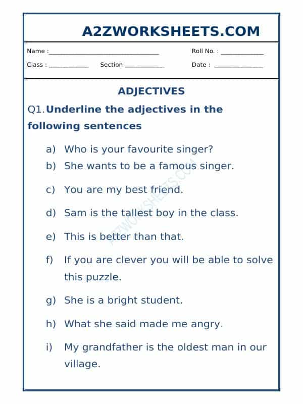Class-V-English Adjectives Worksheet-02