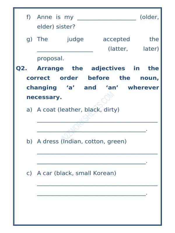 Class-Vi-English Adjectives Worksheet-08