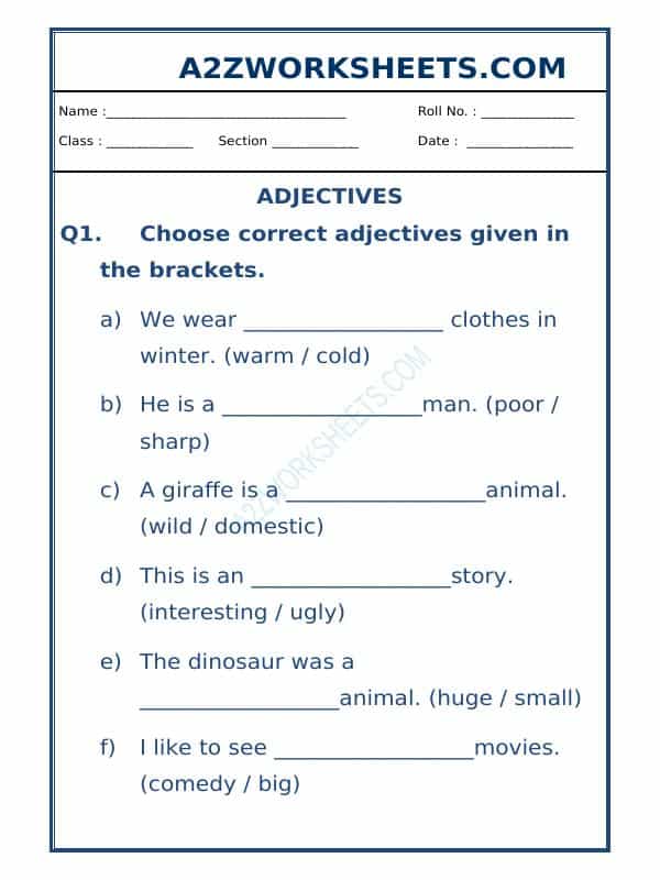 Class-Ll-English Adjective Worksheet-02