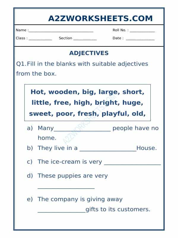 Class-Ll-English Adjective Worksheet-09