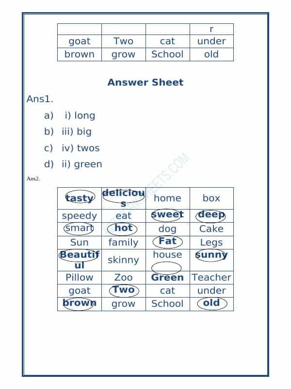 Class-L-Adjectives Worksheet-10