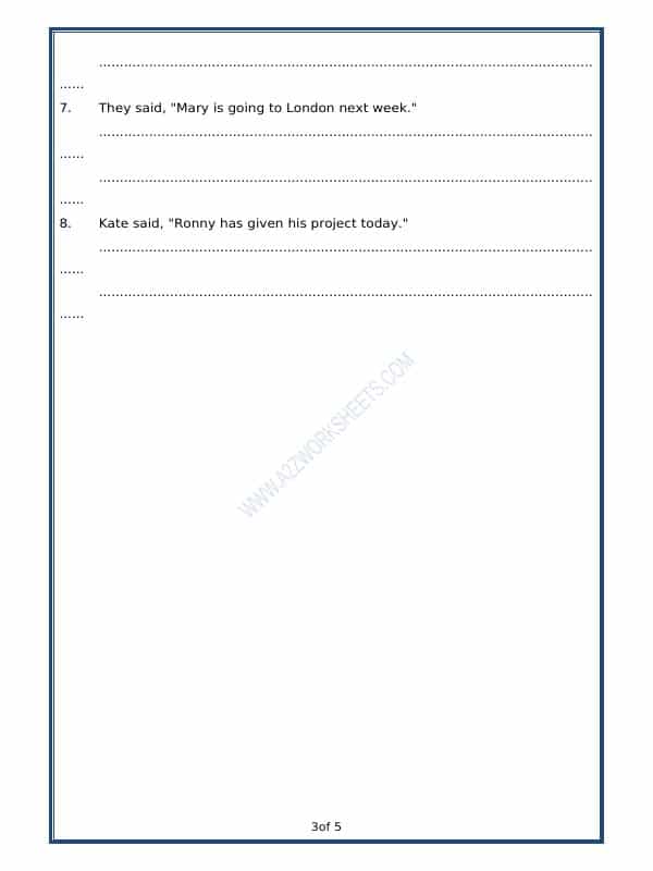 Direct And Indirect Speech - 02 (Exercise)