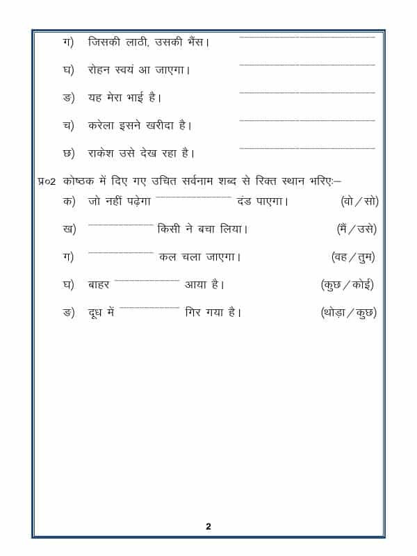 Hindi Grammar - Sangya Sarvnaam (Pronoun)