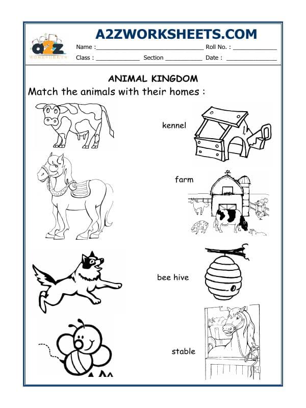 Worksheet-05-Animals And Their Homes