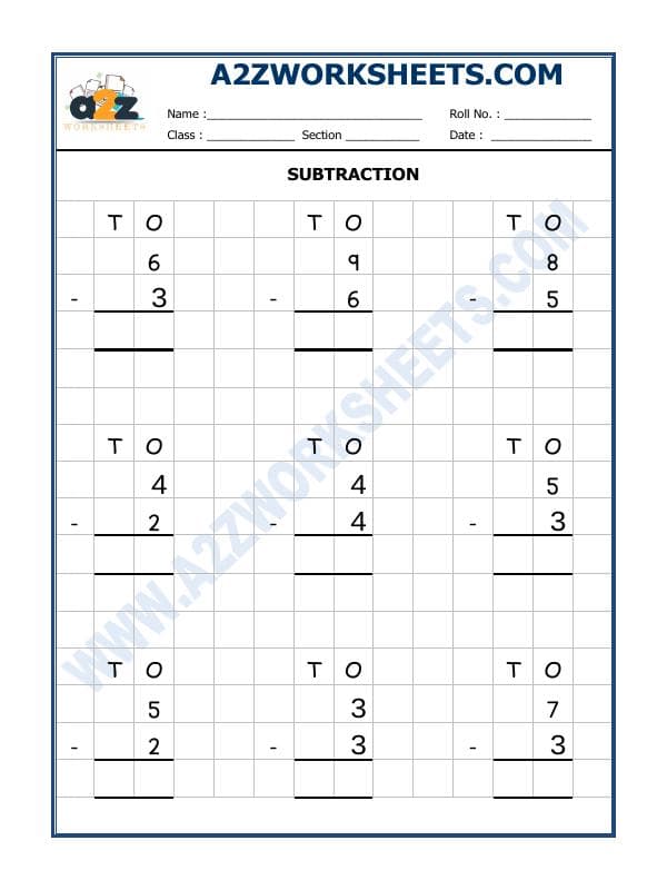 Subtraction Worksheet - 01