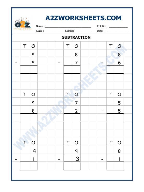 Subtraction Worksheet - 02