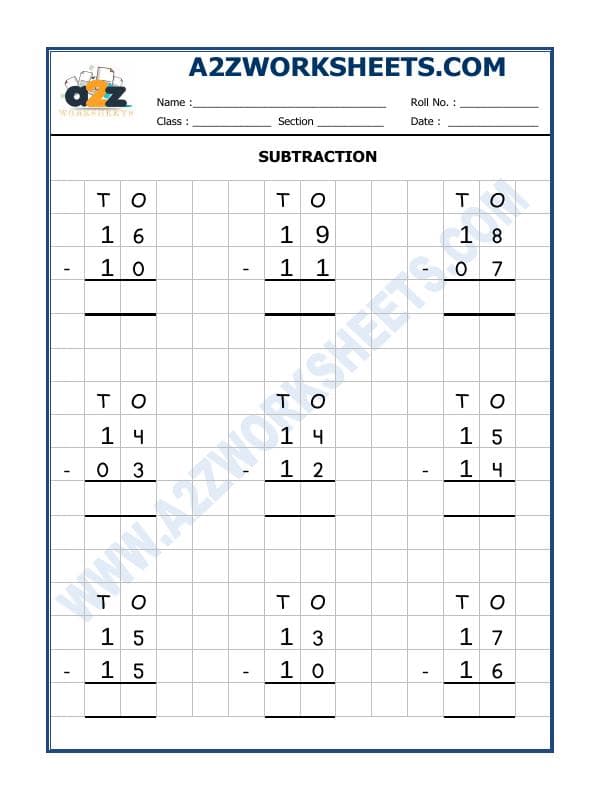 Subtraction Worksheet - 2
