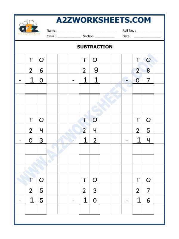 Subtraction Worksheet - 03