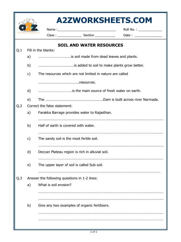 Soil And Water Resources
