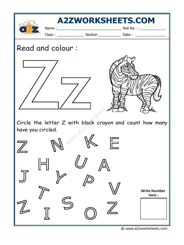 Read And Colour Z
