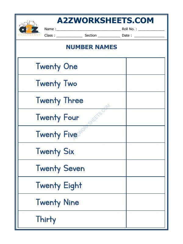 Number Names - 09