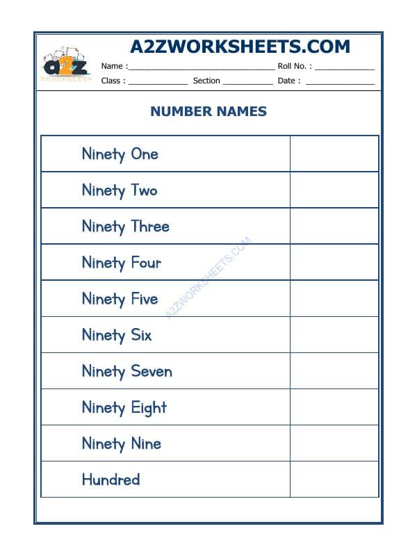 Number Names - 16