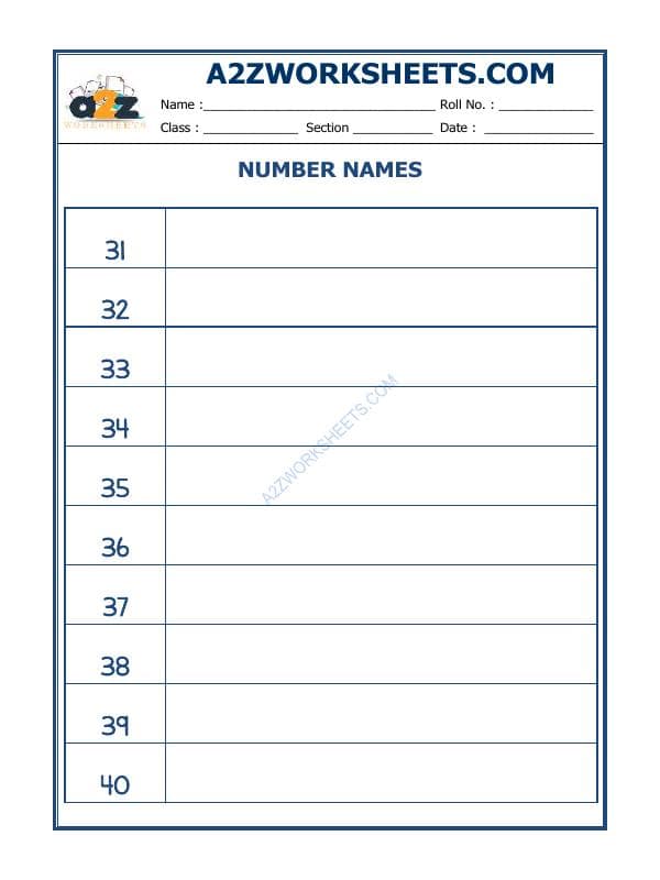 Number Names - 32