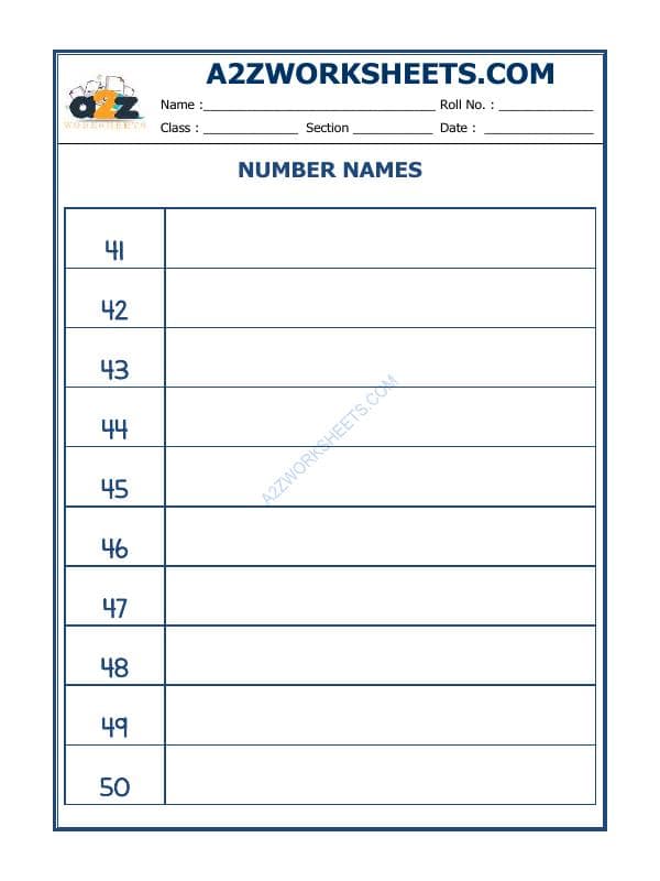 Number Names - 33
