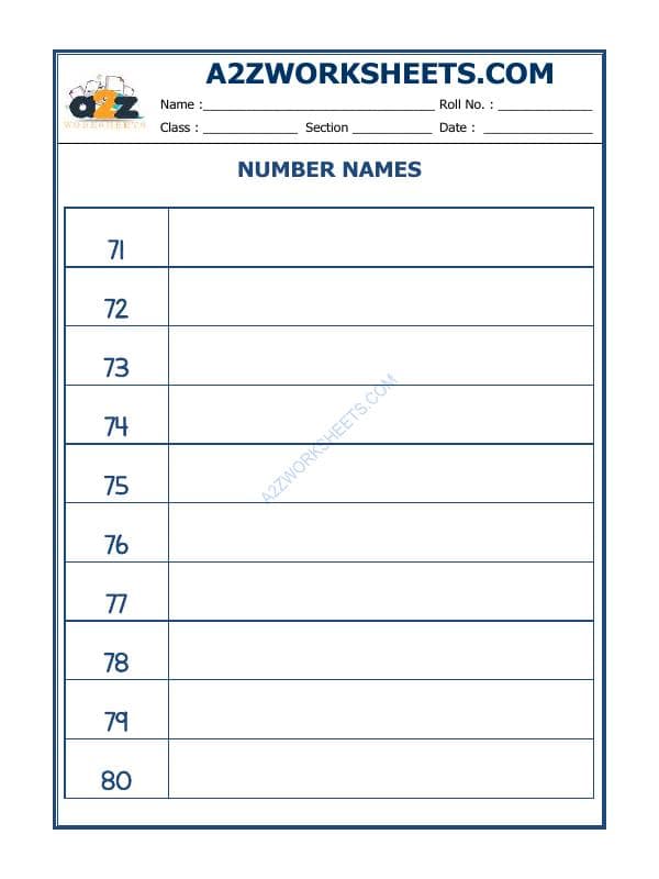 Number Names - 36