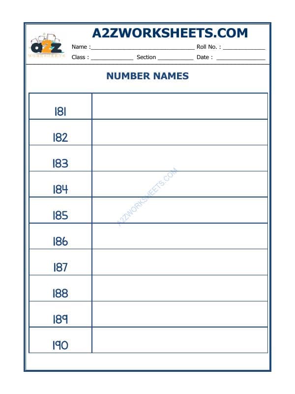 Number Names - 53