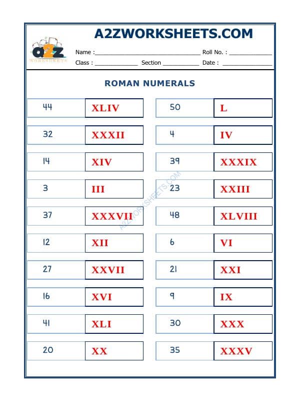 Roman Numerals - 08