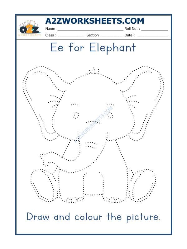 E For Elephant Coloring Sheet
