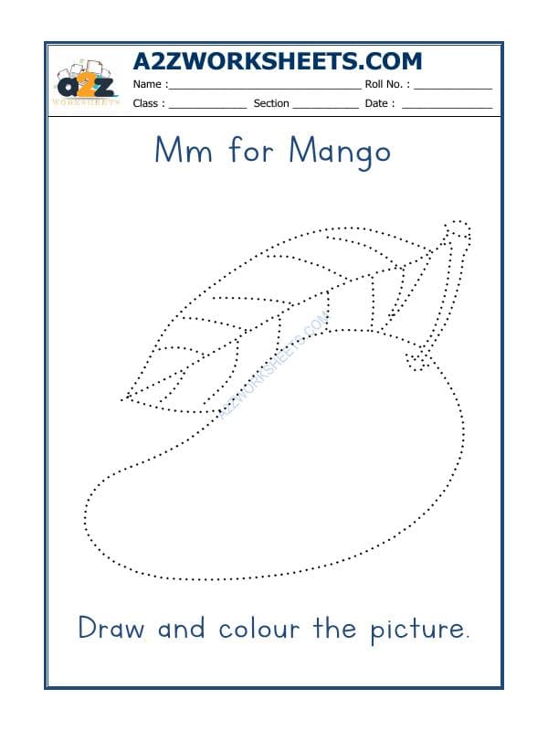 M For Mango Colouring Sheets
