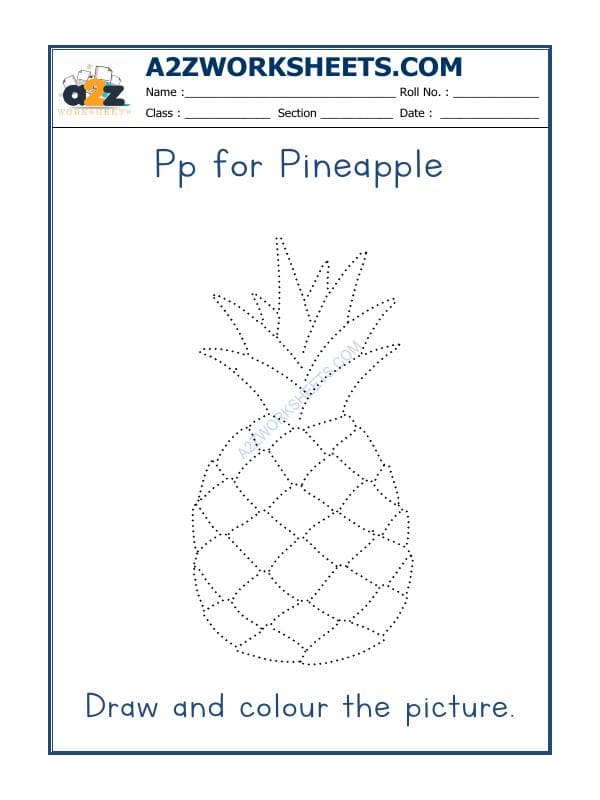 P For Pineapple Colouring Sheets