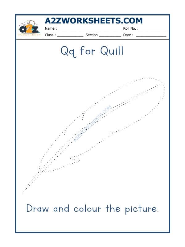 Q For Quill Colouring Sheets