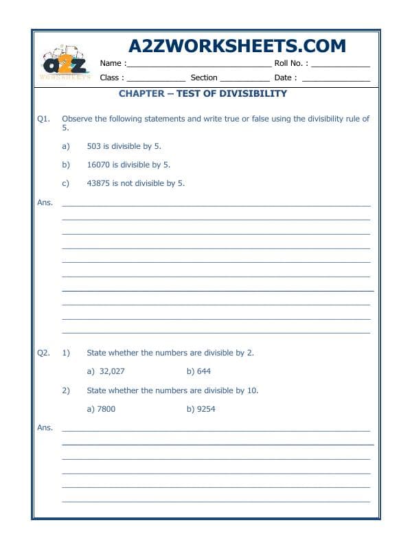 Test Of Divisibility-02