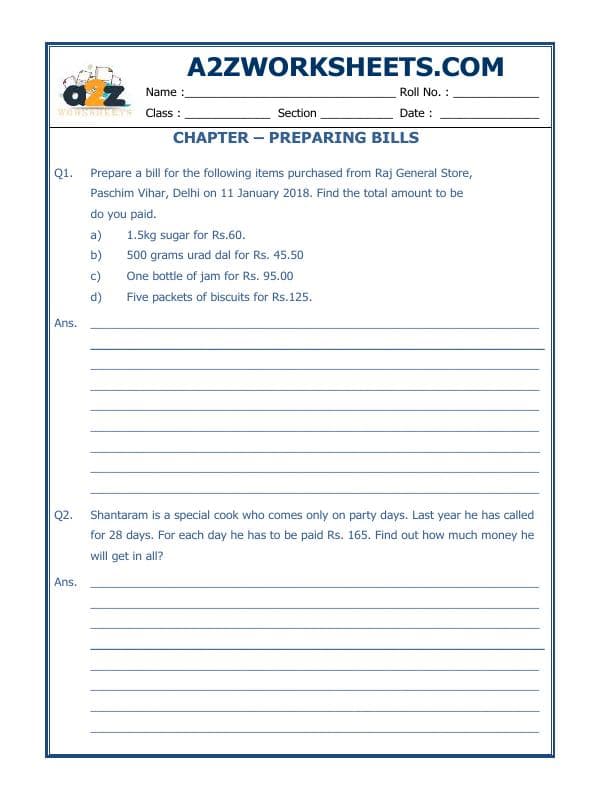 Preparing Bills - 01