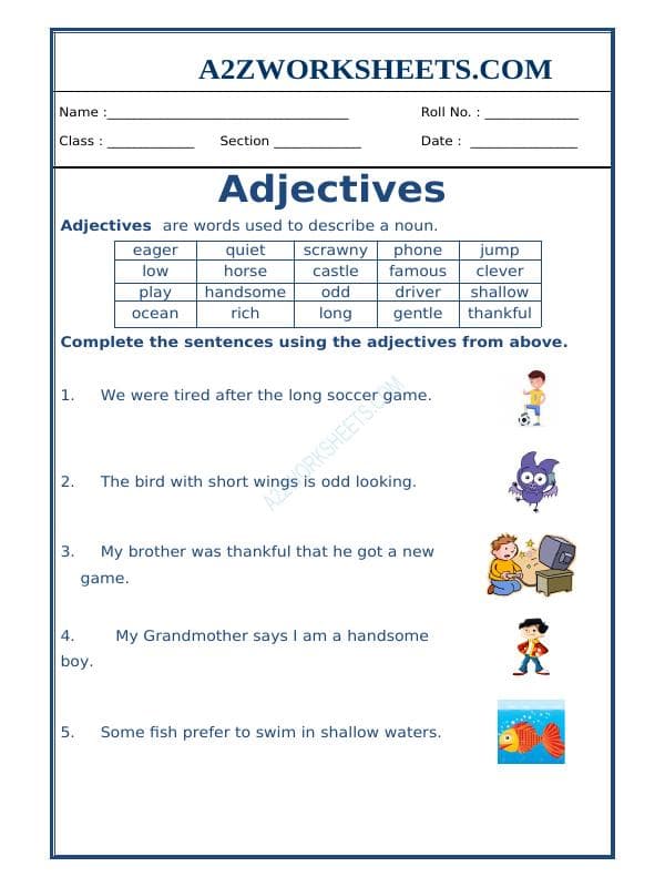 English Adjectives Worksheet-07