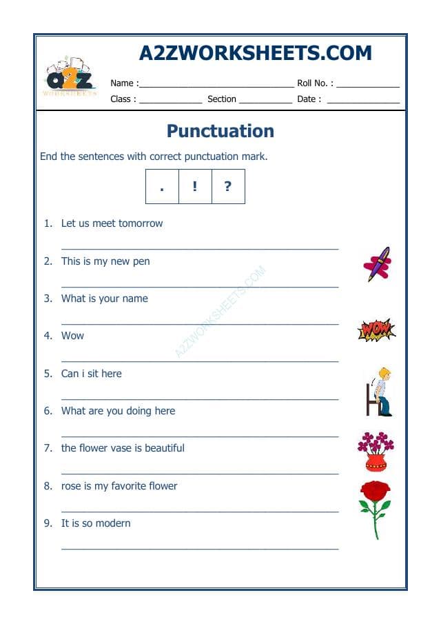 English Punctuation Worksheet-01