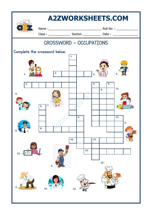 Crossword -Occupations