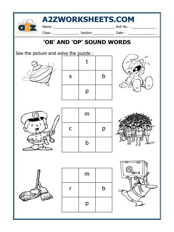 'Ob' And 'Op' Sound Words