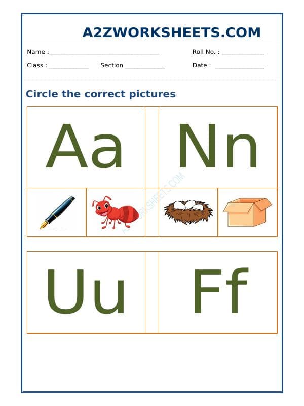 Nursery - Circle The Correct Letter-02